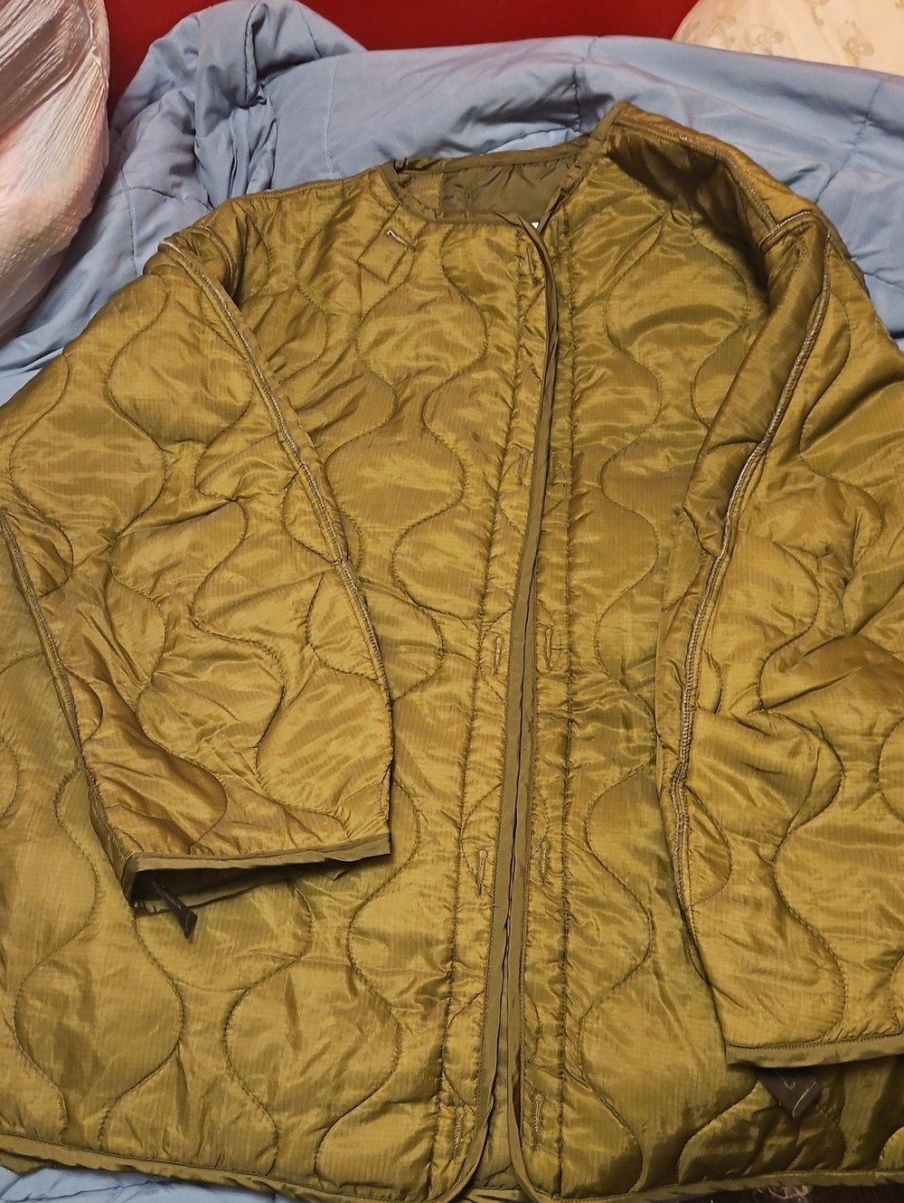 Quilted Olive Green Extreme Cold Weather Parka Liner